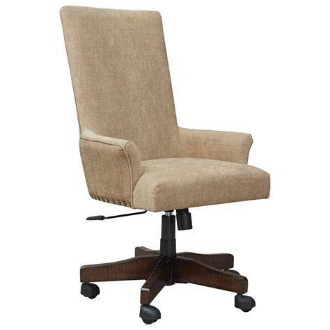 Baldridge Contemporary Upholstered Swivel Desk Chair With Nailhead Trim