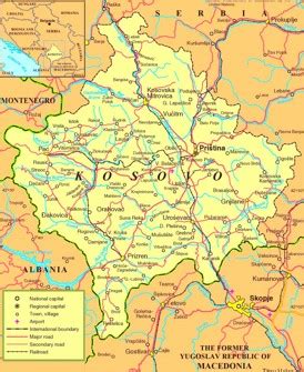 Kosovo viesnīcas un karte visu rajonu karte: Kosovo Karte | Landkarten von Kosovo