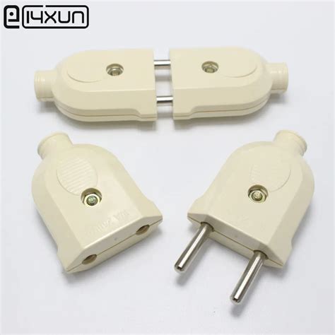 Pairs A V Round Pin AC EU Male Female Electrical Socket Plug For Extended Power Cord