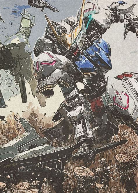 Gundam Barbatos Metal Poster Print Rian Setiadi Displate In Gundam Wallpapers