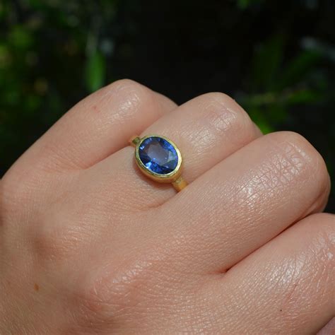 K Gold Blue Sapphire Ring Disa Allsopp Ltd