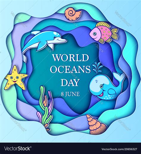 World Ocean Day Royalty Free Vector Image Vectorstock