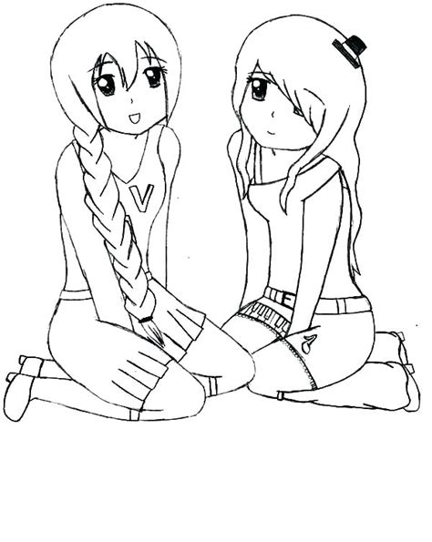 Anime Girl Coloring Pages Bff