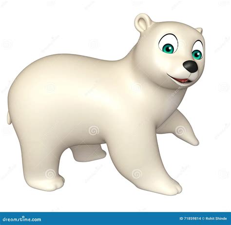 Funny Polar Bear Cartoon Character Stock Illustration Illustration Of