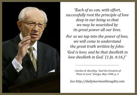 Daily Thought From Modern Prophets Gordon B Hinckley On Feeling And