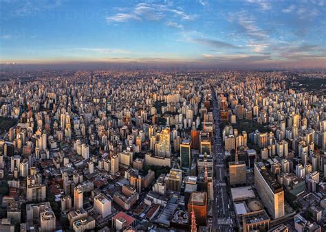 Panoramic Aerial View Of The City Of São Paulo Brazil Stock Photo
