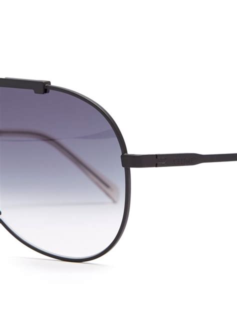 Celine Aviator Metal Sunglasses In Black Modesens