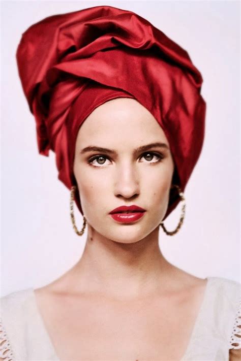 Woman In Red Turban For Baraka Women Fashion Branding Image White