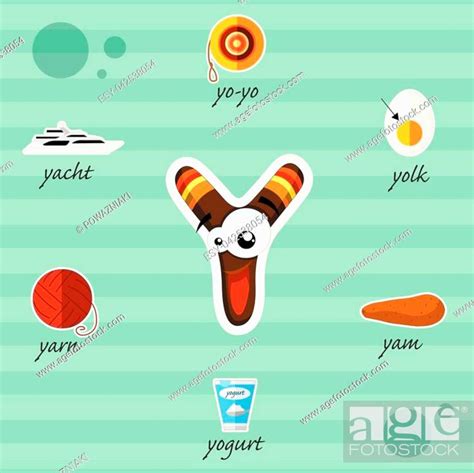 Funny Letter Y With Words Starting On Y It Is Useful For Learning