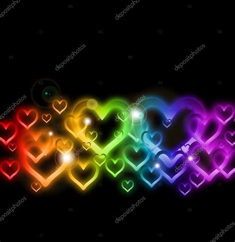 Rainbow Heart Border With Sparkles Vector Stock Vector Image By