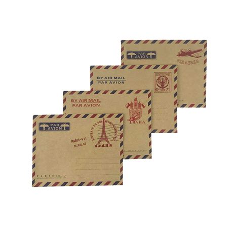 Buy Nakimo Mini Envelopes Vintage Airmail Style Kraft Paper Envelopes