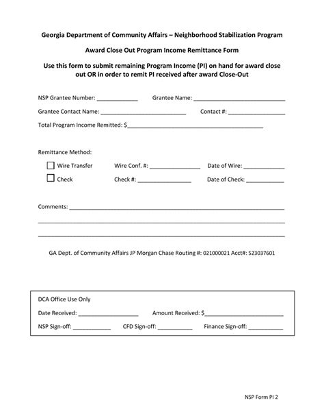 Nsp Form Pi2 Fill Out Sign Online And Download Fillable Pdf Georgia