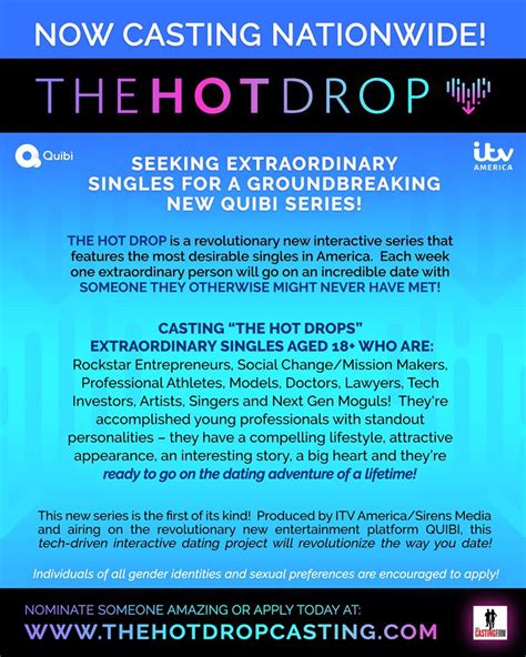 Casting Amazing Singles For A New Dating Reality Show The Hot Drop Auditions Free