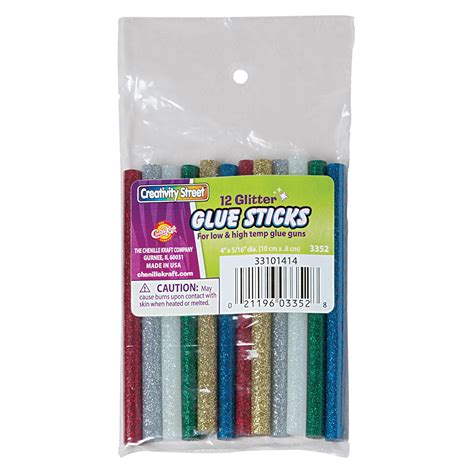 Creativity Street Hot Glitter Glue Sticks 4 6 Colors 12 Per Pack