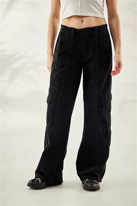 Bdg Black Y2k Low Rise Cargo Pants Urban Outfitters Uk