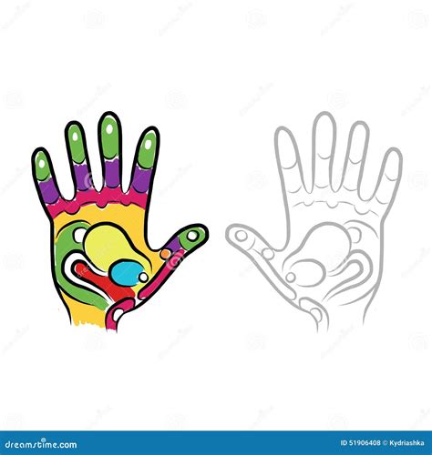 Hands Sketch For Your Design Massage Reflexology Stock Vector Image 51906408