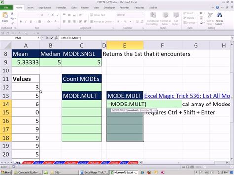 Excel Magic Trick 761 Formula Displaying Multiple Modes And Counting