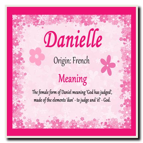 Danielle Personalised Name Meaning Coaster The Card Zoo