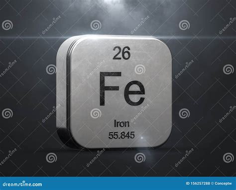 Elemento De Ferro Da Tabela Periódica Ilustração Stock Ilustração De