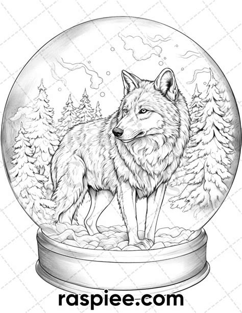 50 Winter Wolf Grayscale Coloring Pages For Adults Printable Pdf Inst