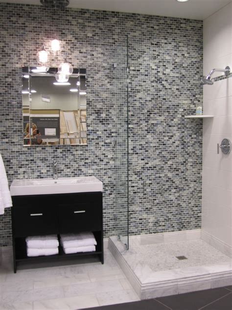 Contemporary Mosaic Tiles Contemporary Bathroom