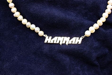Pearl Name Necklace Real Pearl Necklace Pearl Necklace Etsy