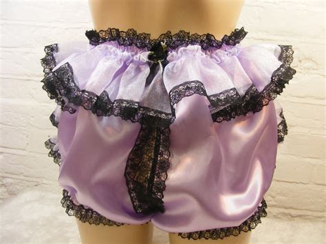 Sissy Lilac Satin Frilly Lace Open Front Mens Panties Knickers Etsy