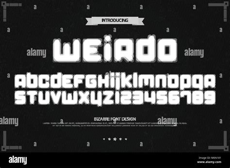 Weird Style Alphabet Letters And Numbers Vector Bizarre Font Type
