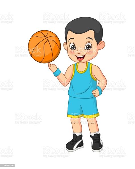 Cartoon Funny Boy Basketball Player Stock Illustration Download Image