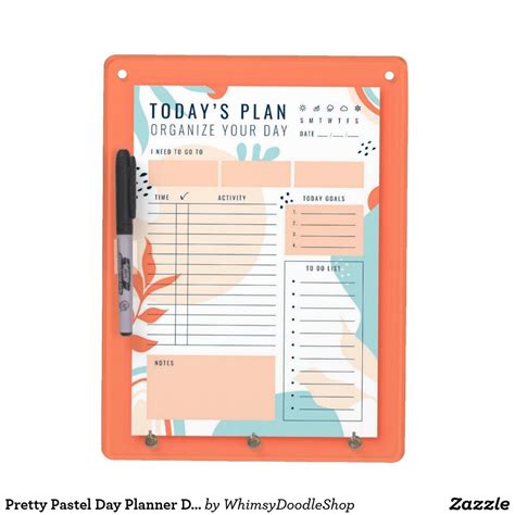 Pretty Pastel Day Planner Dry Erase Board In 2022 Dry