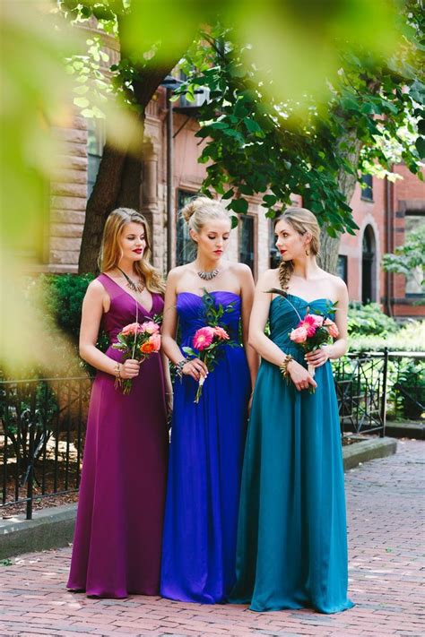 jewel toned mismatched bridesmaid dresses wedding bridesmaid dresses
