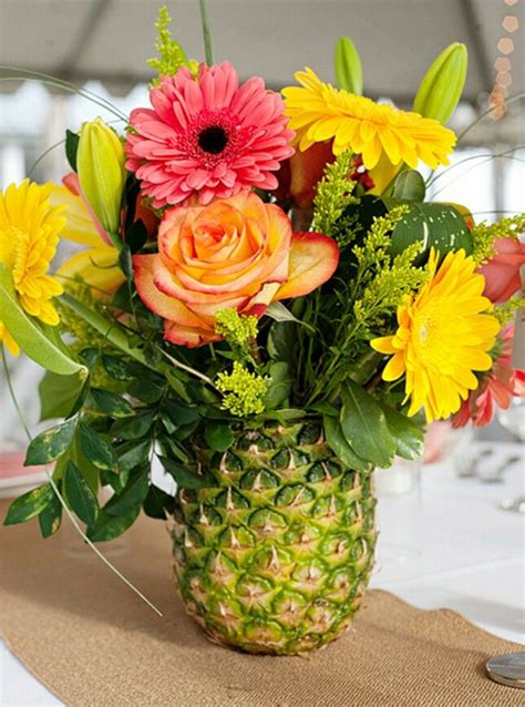 Pineapple Centerpiece Fun Floral Arrangements Flower Arrangements Floral Arrangements