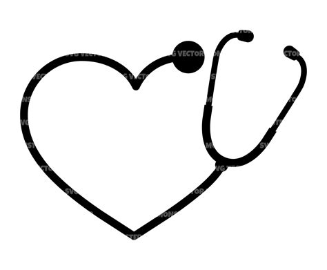 Nurse Heart Stethoscope Svg