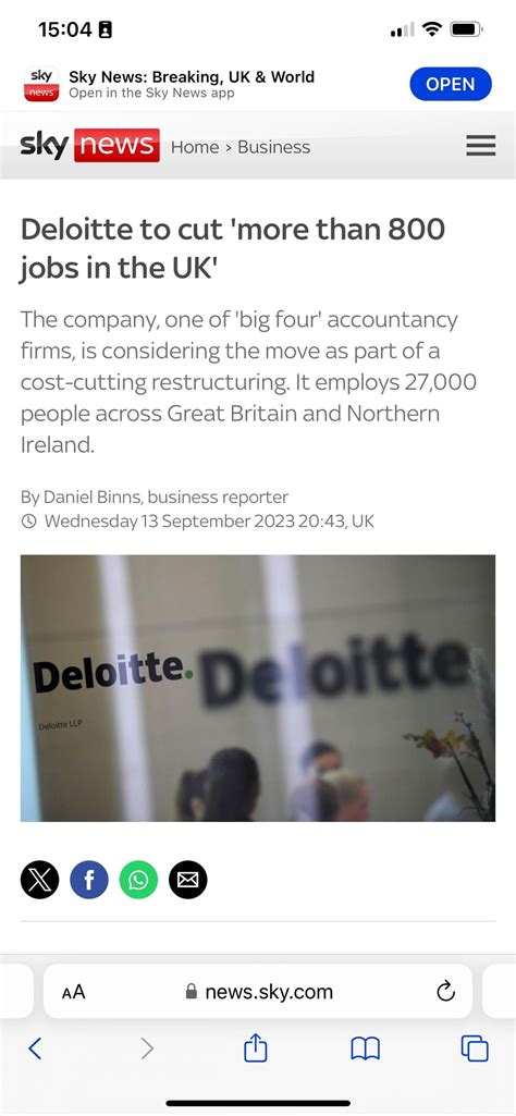 Deloitte Uk Partners Make £1m 3 Weeks After Cutting 800 Jobs Rbig4
