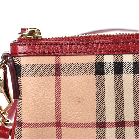 Burberry Haymarket Check Small Peyton Crossbody Bag Military Red 290807