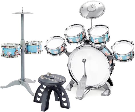 Kids Drum Set Complete 7 Drums Kit Compact Beginner Drum Kit With