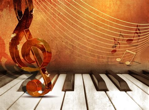Music background with piano keys and music notes - 95.1 ...