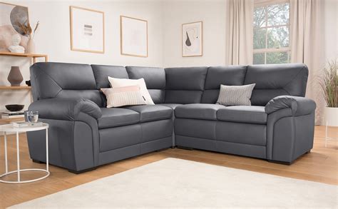 Bromley Grey Leather Corner Sofa Furniture Choice