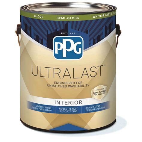 Ppg Ultralast 1 Gal Base 1 Semi Gloss Interior Paint With Primer 13