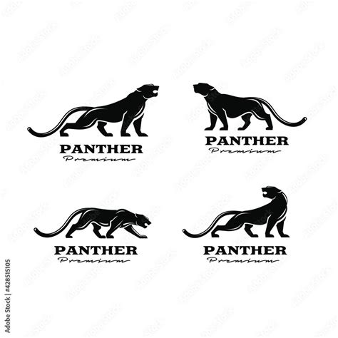 Premium Set Collection Black Panther Vector Logo Illustration Design