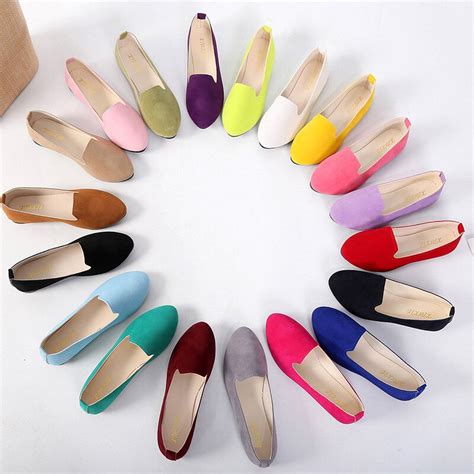 Plus Size 43 Candy Colors Women Ballet Flats Slip On Ladies Loafers