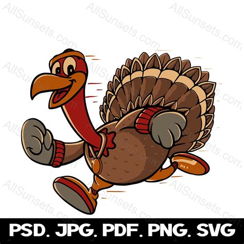 Running Turkey Clipart Png