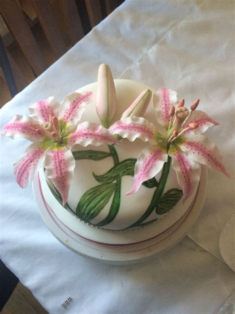 Hand Painted Wired Flower Cake Flower Cake Cake Wire Flowers