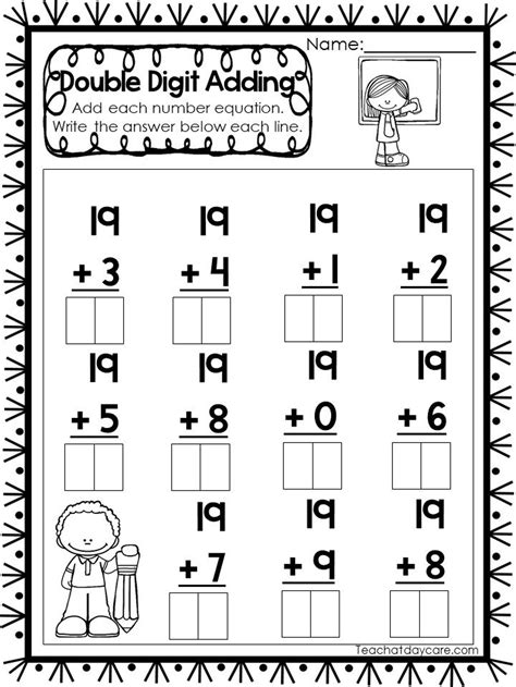 15 Printable Double Digit Addition Worksheets. Numbers 11-20. | Etsy