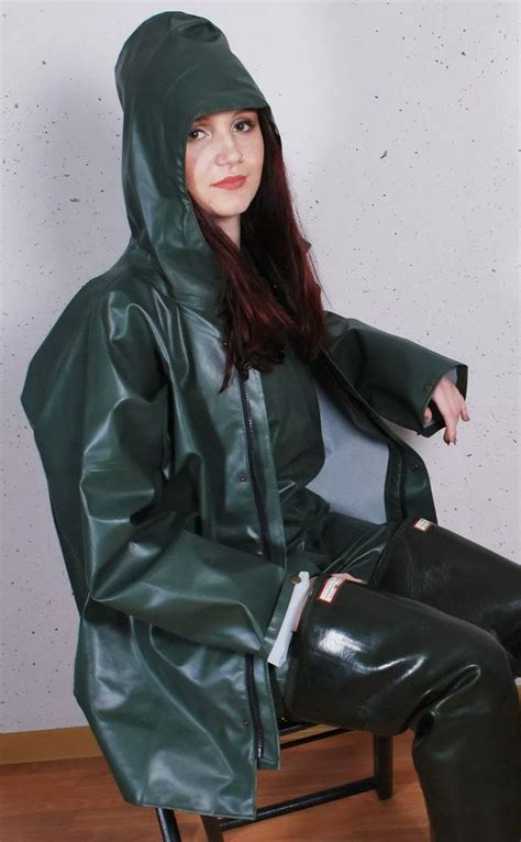 imper pvc rain suits rainwear girl green raincoat latex wear rubber raincoats vinyl