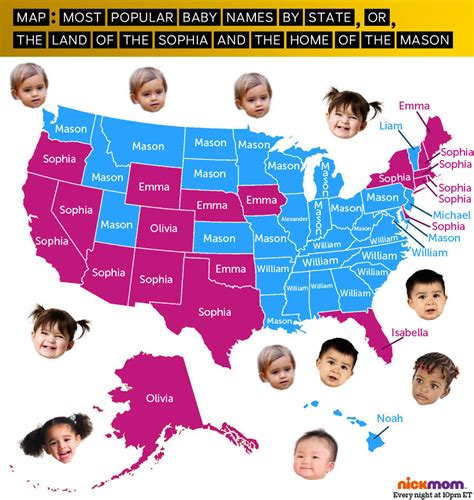Map Most Popular Baby Names By State Huffpost Life