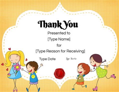 Free Thank You Certificate Template Edit Then Print
