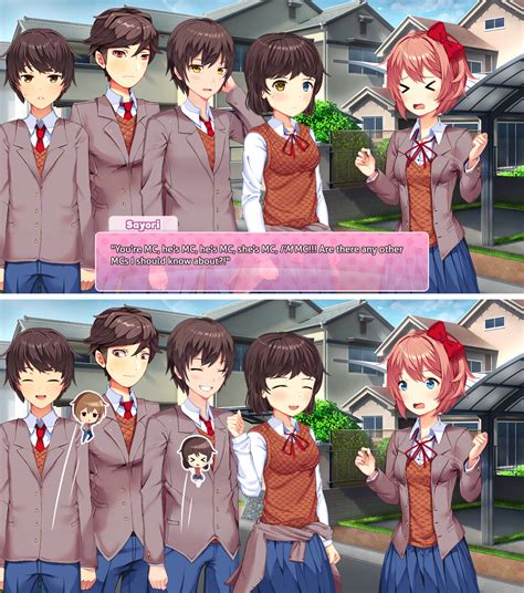 In Which Sayori Looks Like The Main Character In A Semi Generic Anime 562