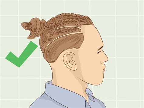 Man braid + mini bun. 4 Ways to Braid Short Hair for Men - wikiHow