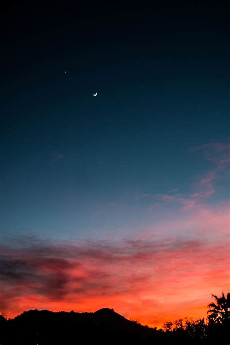 Hd Wallpaper Sunset Moon Arizona Canon Pink Sky Clouds Beauty In